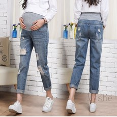 Myshe 임부복 봄여름 편한 임신부 9부 데님 레깅스 BRSSep7 YSZ907hu01