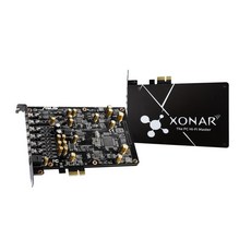 ASUS 192kHz/24-bit 7.1 PCIe 150ohm DAC EMI Xonar AE 110dB 고해상도 음질 게임용 사운드, 1개