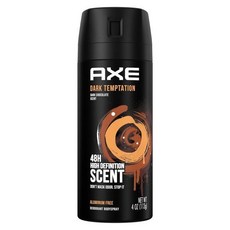 AXE 바디 스프레이 데오도란트 4.0온스 무알미늄 남성용 오래 지속되는 냄새 방지 다크 템테이션, Dark Temptation_4 Ounce (Pack