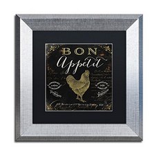 상표 Fine Art La Cuisine V by Color Bakery Wall Art Black Matte Silver Frame 11x11 ", 단일옵션