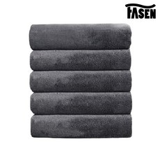 FASEN 호텔수건 먼지없는수건 128g 고급수건, 그레이, 5개