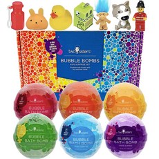 Two Sisters 투시스터즈 무지개 바스볼 유아입욕제 장난감포함 Bubble Bath Bombs for Kids with Surprise Toys Inside, 1개, 0ml