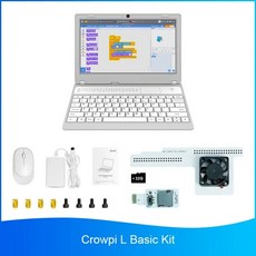 지능발달완구 CrowPi L 라즈베리 파이 4 프로그래밍 노트북 파이썬 및 그래픽 학습 C 타입 내장 배터리 11.6 인치, [01] Basic Kit bundle 1, [01] White Keyboard