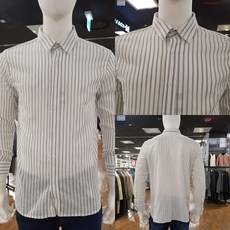 뱅뱅 빅사이즈 큰사이즈 큰옷 큰셔츠 큰남방 공용 면혼방 심플한 올록볼록 엠보 스트라이프 긴팔 셔츠 남방 BSH105bc