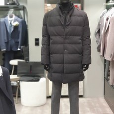 지이크 19F/W 블랙 넥니트 퀼팅 구스 다운 코트 FYL7551-BK