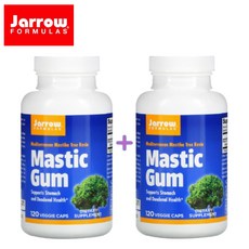 (1+1) 자로우 매스틱검 120 베지캡슐 매스틱나무 비건 Jarrow Mastic Gum 1000mg 2팩