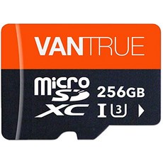 Genericn VANTRUE 256GB MicroSDXC 메모리 카드 UHS-I U3 V30 Class 10 4K (어댑터 포함) Dashcam 스마트 폰 태블릿 액션 카메라 및 감시 카메라와 호환 가능-73469, 1.128GB, 단일옵션