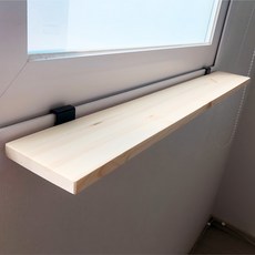 Akia 實木窗框置物架擱板(23cm*9cm)+窗框支架(1號), 白色, 1組