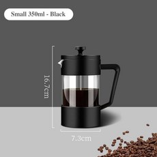 고붕규산염 유리 하우스 커피 메이커 프렌치 프레스 밀크 폼 거품기 바리스타 티 350ml 600ml 1000ml, 1) 350ML