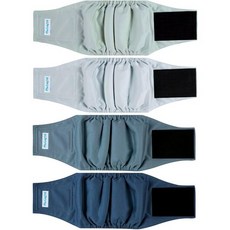 발 레전드 워셔블 개 기저귀 수컷 배 밴드 재사용 가능한 강아지 및 4팩 중간, Navy and Grey, Small