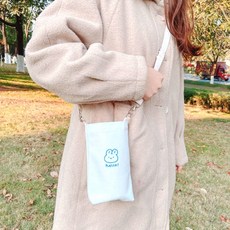 면소재 크로스 물통가방 텀블러 전용 어깨걸이 에코백, 2에코드링크백-토끼