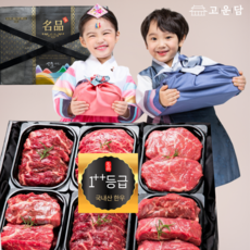 [고운담] 국내산 투뿔 프리미엄 한우 명절선물세트 1++ 구이용 혼합, 2세트