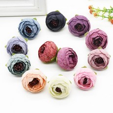 10 조각 인공 꽃 실크 차 싹 장미 결혼식 Scrapbooking 홈 인테리어 액세서리 Diy Garlands 브로치 장식|인공 & 건조 꽃|, 1개, 8