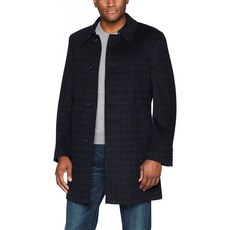 Tommy Hilfiger 남성 블룸 35 인치 탑 코트 블루 체크 무늬 40R