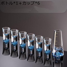 [일본정품수입]오쵸코 눈금이 달린 멧돼지 덕리 유리 투명 위스키 와인 세트 sake bottle 컵 홀더와 세련된, 1개, 01 one size
