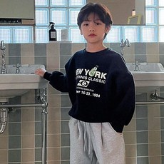 느엘 유아용 주니어용 뉴욕긴팔겨울맨투맨