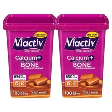 바이액티브 칼슘 비타민 D3 리치 캬라멜 저당 100소프트츄 2팩 Viactiv Calcium +Vitamin D3
