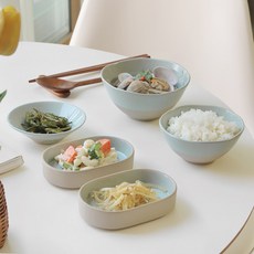 데이즈룸 블루그레이 투톤 1인 식기세트 5P, 식기 5P