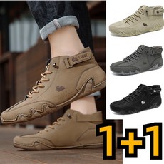 1+1 남성 하이탑 슈즈 남성 캐주얼 안전화 경량 작업화 통기성 기능화 밑창 튼튼
