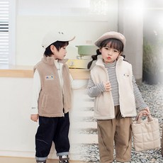 다은이 키즈 유아 주니어 양털 패딩조끼 아동 남여공용 겨울조끼