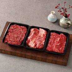 [늘조은하누]한우 1등급 냉장 구이정육혼합 선물세트 1.2kg(꽃등심+채끝+불고기/팩당400g), 1개, 1.2kg