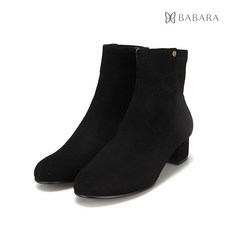 바바라 스웨이드 데일리 여성앵클부츠 4cm_BBD808BK