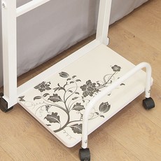 PC받침대 심플 이동식 본체 컴퓨터 거치대 노트북책상 배치, T04-침대걸이 본체-화이트플라워 침대걸이
