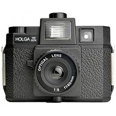 HOLGA 120GCFN 플라스틱 중형 포맷 카메라 (내장 플래시 및 유리 렌즈 포함) 블랙 (296120), 단일옵션