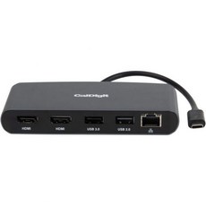 CalDigit 썬더볼트3 Mini Dock 버스 전원 공급 비충전 40Gbs 듀얼 4K 디스플레이 Mac 및 PC용 USB 3.0 및 2.0, 듀얼 HDMI 2.0, 듀얼 HDMI 2.0 검은색