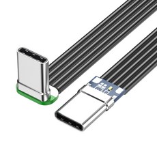TYPE C 남성 - 남성 플랫 실리콘 소프트 코드 충전 케이블, 22) 1 bend 1 straight 1m, 1개