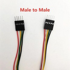호환 Dupont 케이블 커넥터 PCB 3D 프린터용 점퍼 와이어 2.54mm 피치 암암 1P2 4 5 6 핀 10 개, 03 Male to Male, 01 Lengh 20CM_07 5Pin