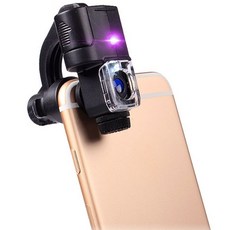 범용 휴대용 90X LED 조명 식별 돋보기 스마트 폰용 UV 라이트 루페 포켓 클립 현미경 현미경 도구