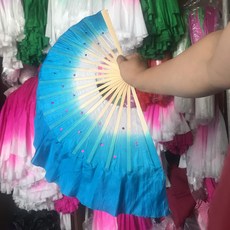 무용춤 부채 88 인치 실크 앙가선 9835망 해양모가 둥베이 꽃 드럼 등, 8인치 블루 오른손 한 개