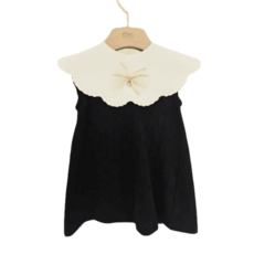 (백화점 상품) 닥스키즈 [닥스베이비울산 24SS] 자카드 져지 원피스 + 물결 레이스 리본빕 2종세트 - EUM4백퍼센트NJ6백퍼센트UM_BK 200백퍼센트206