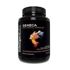 Intelligent Labs 세네카 누트로픽 뇌 보 초점 선명성 18가지 증강 B복합 비타민 사자갈기 아슈와간다 카페인, 1개, 120정