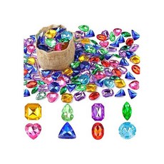 180 Pieces Pirate Treasure Gem Toys Fake Acrylic Bling Gem Diamonds Toys Colorful Beach Gems Pirate, one option, one option, 1개