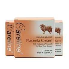 케어라인 플라센타 양태반 크림 콜라겐 & 비타민 E 함유 100mL 3팩 CARELINE Placenta Cream, 3개