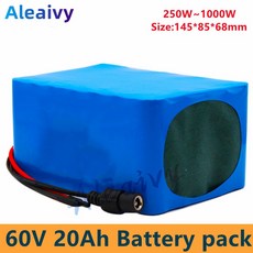 60V 16S2P 20Ah 18650 리튬 이온 배터리 67.2V 20000mAh 전기 자전거 스쿠터 30A BMS 750W 1000W