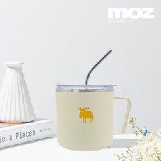 MOZ 스웨덴 316 스텐 진공 머그컵 스텐머그컵 보온머그컵 보온컵, 크림아이보리, 490ml, 1개