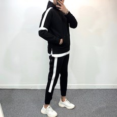 파블럼 라인 닐트랙 지퍼 네오프렌 후드 트레이닝 세트 남녀공용 2col