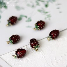핸드메이드 DIY 재료 부품 합금 기름 방울 딸기 장신구 팔찌 헤어액세서리 목걸이 펜던트