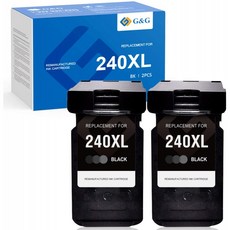 캐논 PIXMA TS5120 MG3620 MG3222 MG2220 MG2120 MX472 MX452 MX432(블랙 2-Pack)를 사용한 캐논 240XL, 1, 단일상품