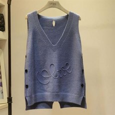 해피유통 베스트 여자 숏 니트 조끼 패션 루즈핏 조끼 LWJ