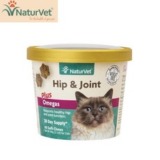 미국 NaturVet 관절건강 Hip & Joint Plus Omegas Cat 60정, 1개