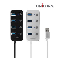 서진네트웍스 유니콘 TH-4000S USB3.0 4포트 USB허브 개별전원스위치 무전원, TH-4000S(블랙)