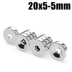 네오디뮴 자석 네오디뮴자석 N35 초강력 원형 NdFeB 강력한 디스크 구멍 포함 20mm X 5mm 2 개 5 10 20 50, 5) 30Pcs