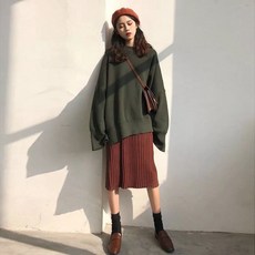 겨울 가을 인싸템 스웨터 여성 와이드 루즈핏 작은 키 니트 점프슈트