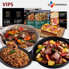 [VIPS] 빕스 원팬 스테이크 2종 (하와이안+단호박) + 볶음밥 2종 (멕불) + 피자2종 (하고), 1세트, 1.457kg