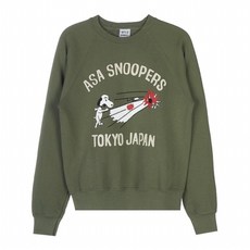 [와일드 동키] [라벨루쏘] 남성 스누퍼즈 맨투맨 FR SNOOPERS ARMY GREE