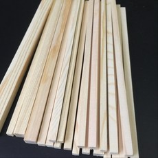 나무막대 사각 길이 막대기 느슨함 목제곱 방망이 DIY 모형제작 도구 통나무 가지, 각목 롱 40 센치 두꺼운 1센치 2